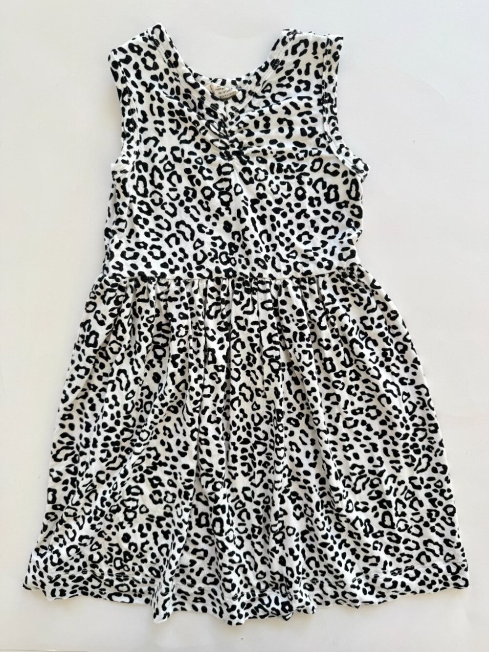 Kate Quinn 18-24M Girls Sleeveless Dress Black White Leopard Print Bamboo